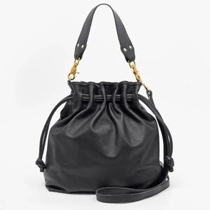 Clare V Moyen Henri, Soft Perf, Black Shoulder/Crossbody bag